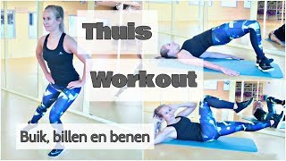 Thuis Workout Buik Billen en Benen [upl. by Ahterod894]