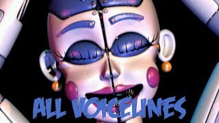 Ballora  All Voicelines with Subtitles  Ultimate Custom Night [upl. by Alejandra]