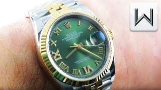 Rolex Datejust 36 Olive Green Steel Gold 126233 Luxury Watch Review [upl. by Notlaw106]