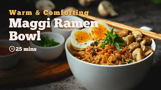 Maggi Ramen Bowl  Maggi Recipes  Ramen Recipe  Quick Noodles Recipe  Cookd [upl. by Ecinej]