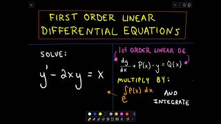 ❖ First Order Linear Differential Equations ❖ [upl. by Clementi450]