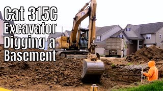 Cat 315C Excavator Digging a Basement [upl. by Marsland569]