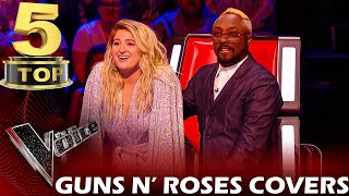 TOP 5 GUNS N ROSES COVERS ON THE VOICE  BEST AUDITIONS [upl. by Arrek]