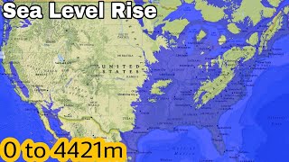 USA Flood Map  Sea Level Rise 0  4000m [upl. by Buote791]