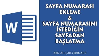 WORD SAYFA NUMARALANDIRMA amp İSTEDİĞİN SAYFADAN NUMARA VERME [upl. by Joris]