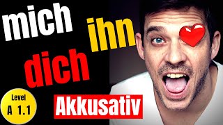 German Personal Pronouns in Akkusativ with Examples  mich me dich you  YourGermanTeacher [upl. by Marzi21]