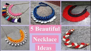 5 Handmade Necklace Ideas  How To Make Silk Thread Necklace At Home  Creationampyou [upl. by Aretta405]