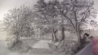 How to Draw with Charcoal Pencils  Landscape Sketching [upl. by Jocelyn757]