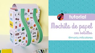 Cómo hacer una mochila papel ✏️ Tutorial de scrapbooking [upl. by Guido]