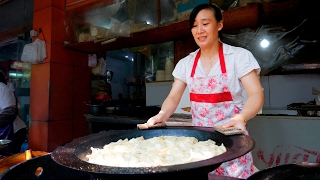 Chinese Street Food Tour in Hangzhou China  BEST Potstickers in China [upl. by Eliason858]