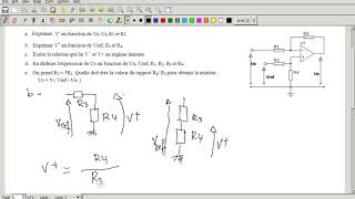 Exercice amplificateur opérationnel régime linéaire 2 [upl. by Ahsaret]