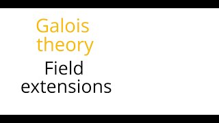 Galois theory Field extensions [upl. by Enaols]