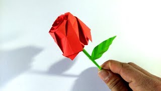 Rosa de Origami  How to make a paper rose [upl. by Lladnik]