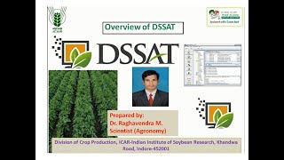 DSSAT Model An introduction [upl. by Bertina]