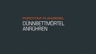 Dünnbettmörtel anrühren [upl. by Barde]