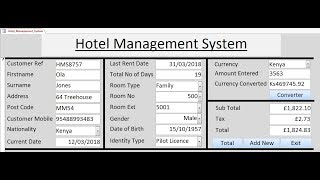 How to Create Hotel Management System in Microsoft Access 2016 Using VBA  Full Tutorial [upl. by Adnopoz162]