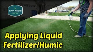 First Liquid Fertilizer and Humic Application  Simple Lawn Solutions [upl. by Linzy]