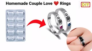 How to make Couple Love ❤️Rings  Homemade cute Rings making at homeGhar par rings banaya [upl. by Ainotna]