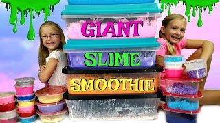 MIXING ALL OUR GIANT SLIMES  DIY Giant Slime Smoothie [upl. by Quickman905]