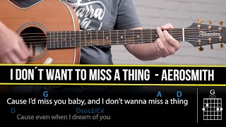 I Don´t Want To Miss A Thing  AEROSMITH Guitar cover Acordes Guitarra [upl. by Oppen]