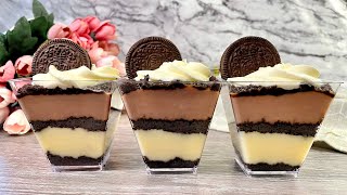 Oreo Dessert Cups  No Bake Oreo Custard Desserts  Easy and Yummy [upl. by Mitchael261]