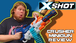 THE BEST  NERF  MINIGUN YET XShot Crusher Blaster Review [upl. by Cottrell]