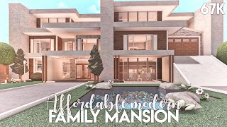 Affordable Modern Family Mansion  Bloxburg Build [upl. by Royo]