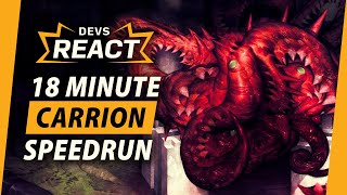 Carrion Developers React to 18 Minute Speedrun [upl. by Chrotoem186]