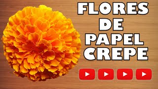 Como Hacer una Flor de Cempasúchil de Papel Crepe 🌹 🌷 ▶ Cómo Hacer Flores de Cempasúchil 🌹 🌷 [upl. by Ereveniug]