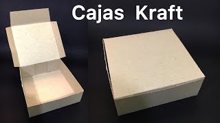 Caja cuadrada en carton KRAFT  Paso a paso [upl. by Bandur826]