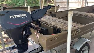 G3 1544 Jon Boat  Evinrude 30Hp ETec Tour [upl. by Gnouhk419]