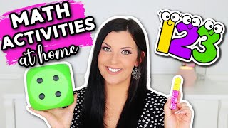 DIY MATH ACTIVITIES FOR PRESCHOOL AND KINDERGARTEN  Math Games at Home [upl. by Scheider239]