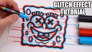 How To Draw The GLITCH EFFECT Tutorial [upl. by Sessilu]