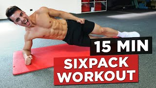 15 MIN SIXPACK WORKOUT NO EQUIPMENT BODYWEIGHT WORKOUT [upl. by Saimerej]