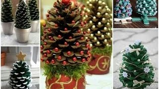 Arbolitos navideños con PIÑAS  Adornos NAVIDEÑOS FACILES [upl. by Olivie]