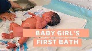 Baby Girl First Bath at the Hospital  Labor and Delivery Vlog  Leann DuBois [upl. by Cristal]