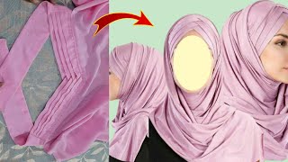 Criss Cross hijab Design cutting and stitching in Hindiinstant hijab design 🧕 ready to wear Hijab [upl. by Anikal326]