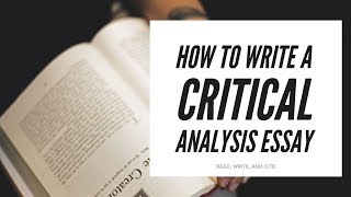 How to Write a Critical Analysis Essay [upl. by Ole]