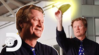 How John Collins Broke the Longest Paper Airplane Flight World Record  Ripleys Believe It Or Not [upl. by Aicatsan]