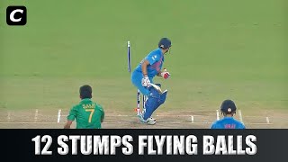 12 Stumps Flying Crazy Deliveries In Cricket [upl. by Konyn]