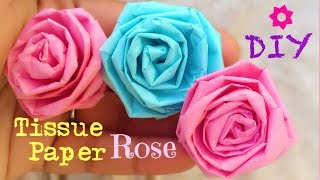 How to make Tissue Paper Roses  Very Easy DIY [upl. by Ilenay]