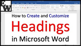 How to Create and Customize Headings in Microsoft Word [upl. by Ayatan]