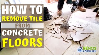 How to Remove Tile from a Concrete Floor [upl. by Arodnap]