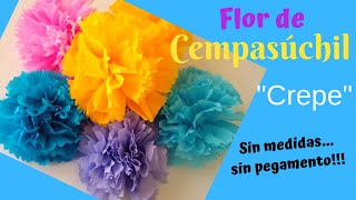 🌼Flor de Cempasúchil con PAPEL CREPE sin medidasfáciles y rápidascómo hacer flores con papel [upl. by Anaela]