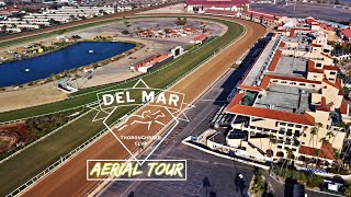 Del Mar Fairgrounds Thoroughbred Racetrack Aerial Tour [upl. by Nalyk397]