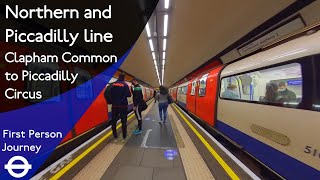 London Underground First Person Journey  Clapham Common to Piccadilly Circus via Leicester Square [upl. by Osterhus]