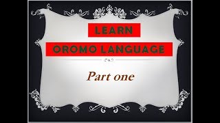 Lesson 1  Oromoo Language for BeginnersOromo Alphabet Qubee [upl. by Nwonknu]