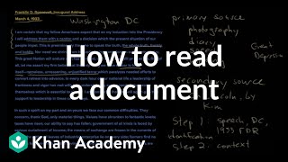 How to read a document  The historians toolkit  US History  Khan Academy [upl. by Knoll55]