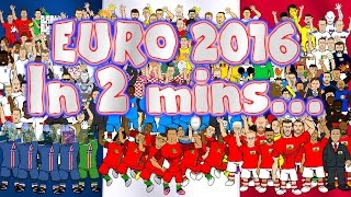 EURO 2016 in 2 MINUTES Highlights goals cartoon montage [upl. by Sharlene]