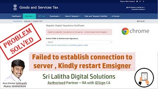 Solution to quotFailed to establish connection to server Kindly restart Emsignerquot [upl. by Aikahs769]